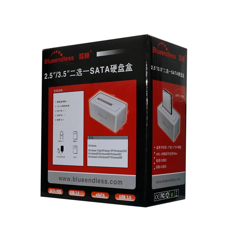 USB3.1 Type C HDD Docking Station Alluminum Body External Type C Port Max 10Gbps Fit 2.5'' 3.5'' SATA Hard Disk Type C Speed