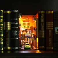 book nook street alley bookends diy bookend bookshelf insert bookcase bookcase with light model build kit