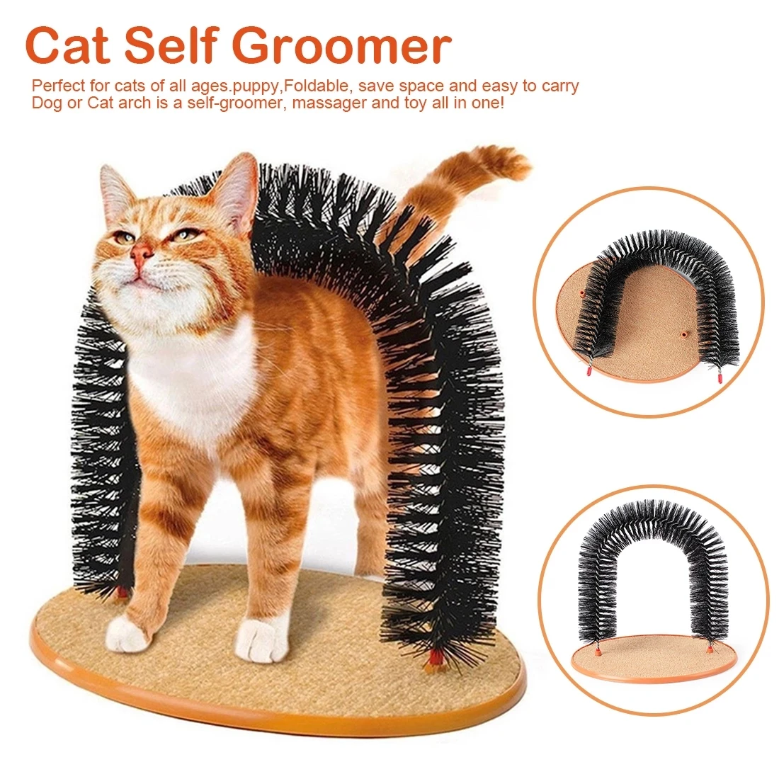 

Comfortable Arch Cats Massager Cat Relieve Itching Brush Kitten Hair Removing Toys Cat Scratching Device Pet Massage Brush
