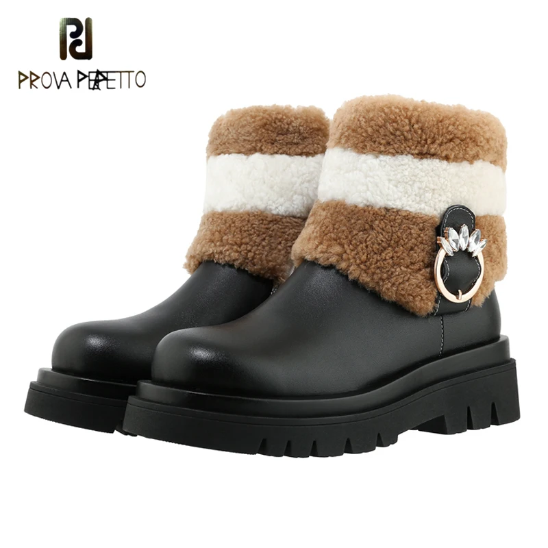 

Winter 2020 New Plus Velvet Thick-soled Cotton Boots Women's Boots Rabbit Fur Warm Leather Sponge Cake Bottom Short Snow Boots