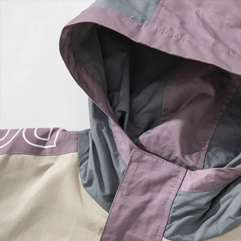 Фиолетовая Осенняя куртка для женщин и мужчин пальто куртки Harajuku размера плюс