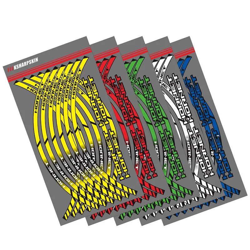 

12 X Motorcycle Styling Wheel Hub Tire Reflective Sticker moto Car Decorative Stripe Decal For HONDA HORNET hornet