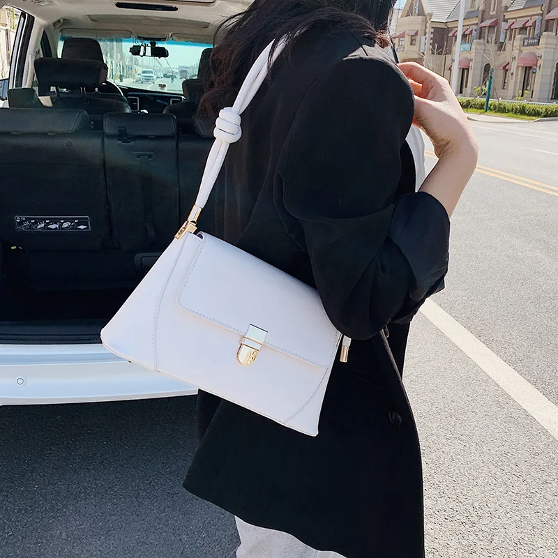 

New Fashion Luxury Women Casual French Style Solid Shoulder Bags Female Handbags Soft Ladies Versatile Flap Pockets