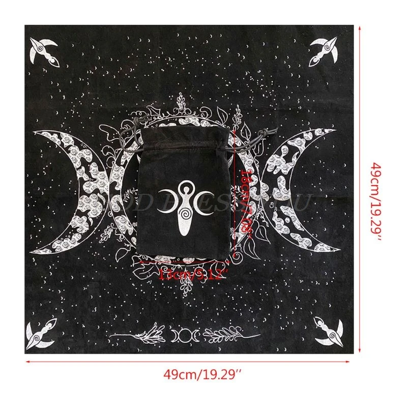 Altar Tarot Cloth Triple Goddess Moon Phases Astrology Cards Divination Special Tablecloth Velvet 19&quotX19&quot Bag | Спорт и