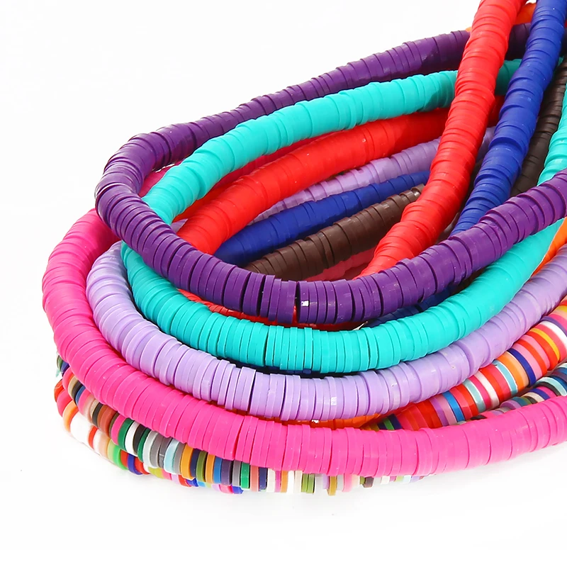 Бусины из полимерной глины круглые плоские 4/6 мм 40 см 350 шт. свободные для