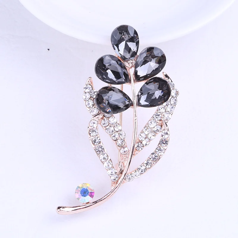 Роскошные женские броши в форме цветка с кристаллами искусственные булавки для