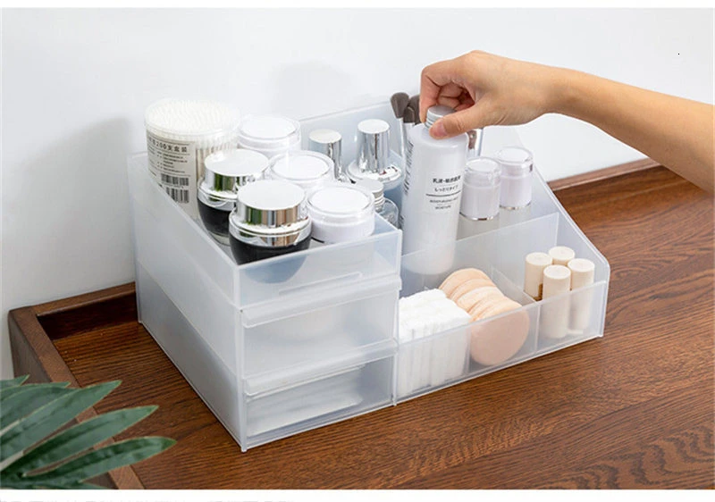 Большая емкость, настольный органайзер, ящик для хранения, коробка для косметики, ювелирных изделий, Канцелярский контейнер, кейс, органайзер для мелочей