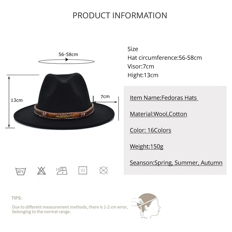 Hot Sale Women's Spring And Autumn Faux Wool Hat Top Jazz Hat Men's Fashion Top Hat F4
