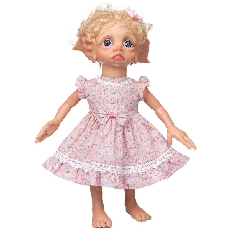 

C5AA 15in Реалистичная кукла-эльф Reborn Baby ручной работы, мягкая виниловая детская игрушка с корнями волос