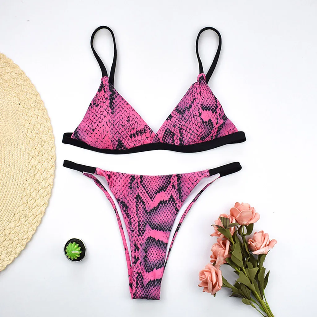 

Female Floral Bikini Swimsuit 2021 Women's Sexy Print Thong Bikinis Set Two Piece Bathsuit Swim Suit Mayokini