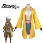 Костюм для косплея аниме Супер данганронпа 3, жакет для Хэллоуина и вечеринки, костюм с желтой курткой, однотонная униформа для женщин