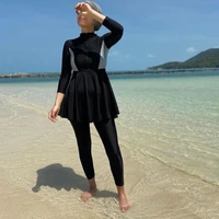 black swimming suit for burkini muslim fashion swimwear women swimsuit long sleeve arabic turkey pakistani islamic swim wear