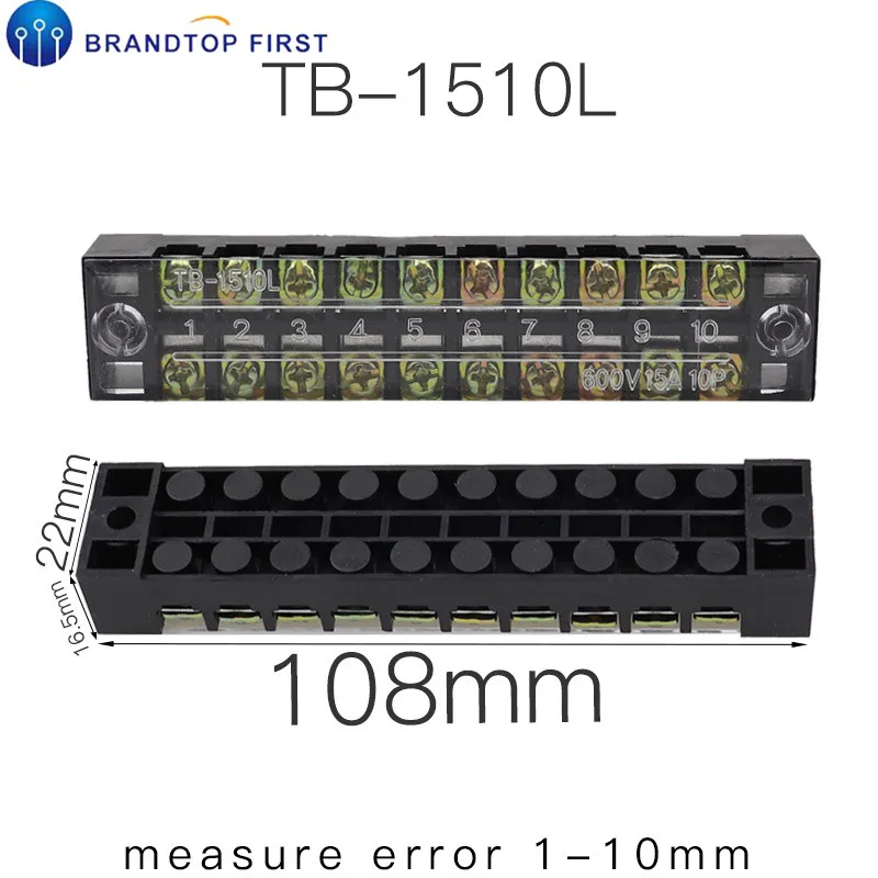 Терминал 600V 15A TB 1503 TB1504 TB1505 TB1506 1510 1512 провод Барьер Блок Клеммная полоса|Терминалы|