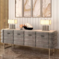 european style metal solid wood dining side storage cabinet light luxury simple storage cabinet art wabi style design