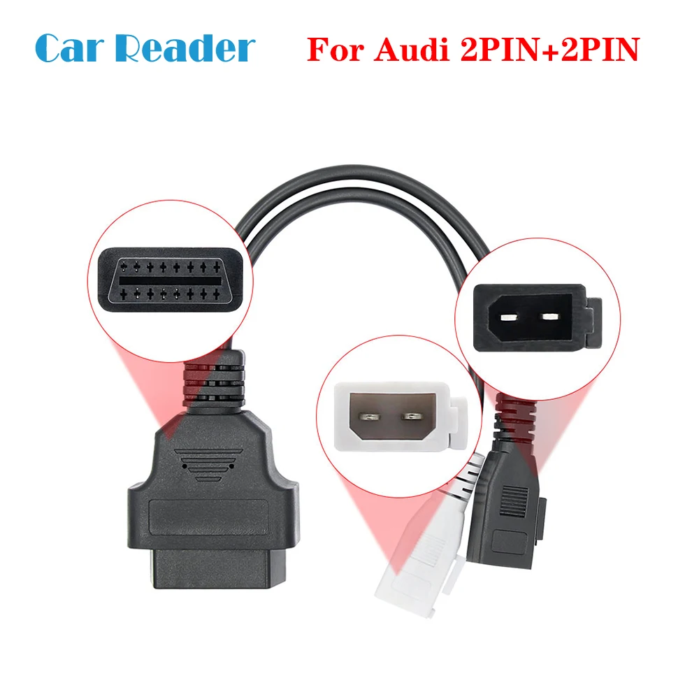 VAG Commander для Audi 2 + obd obd2 к 16-контактному разъему адаптера 2PIN трансферному |