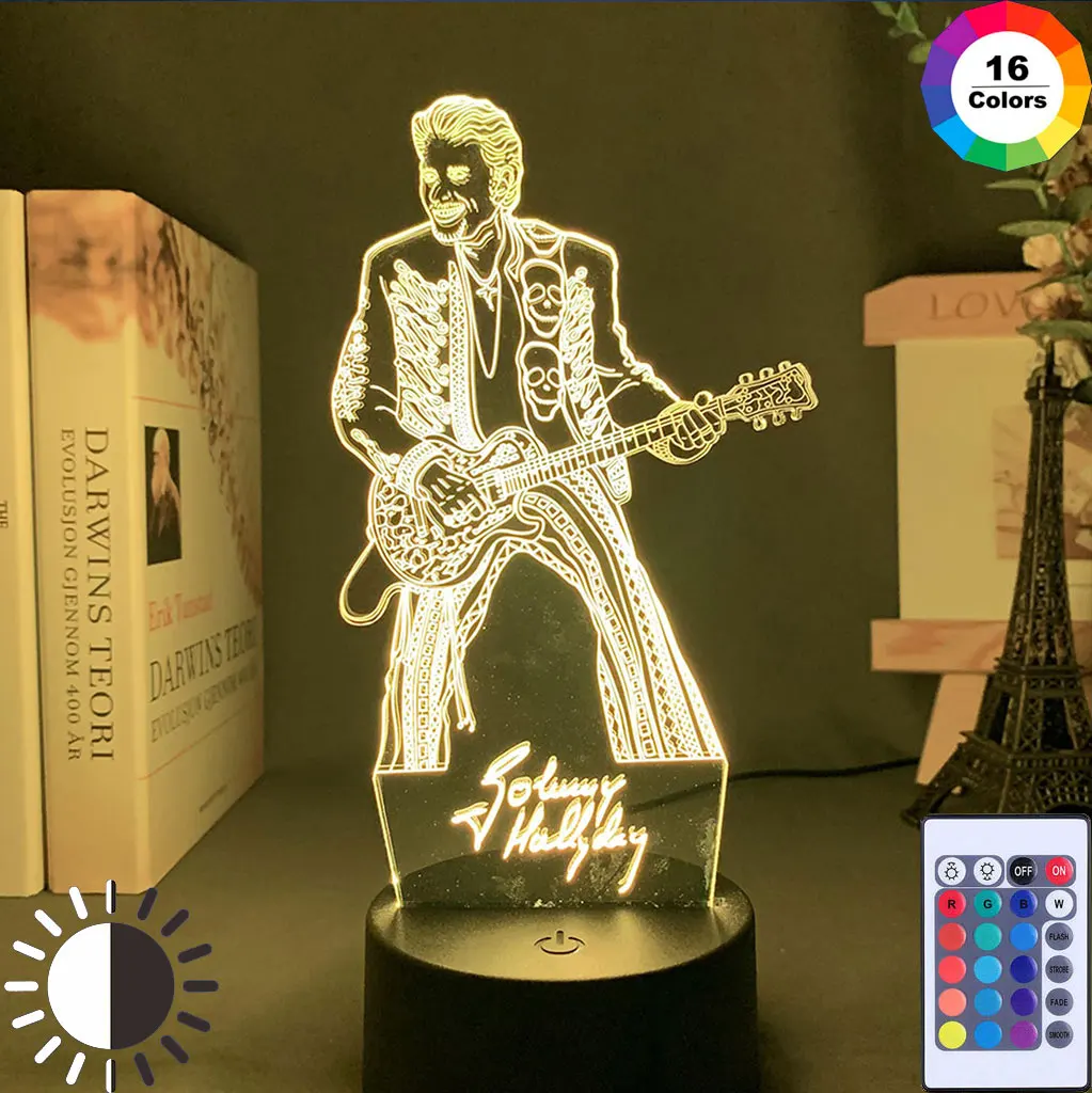 Цветной СВЕТОДИОДНЫЙ ночник фигурка рок гитары звезда светильник фанатов