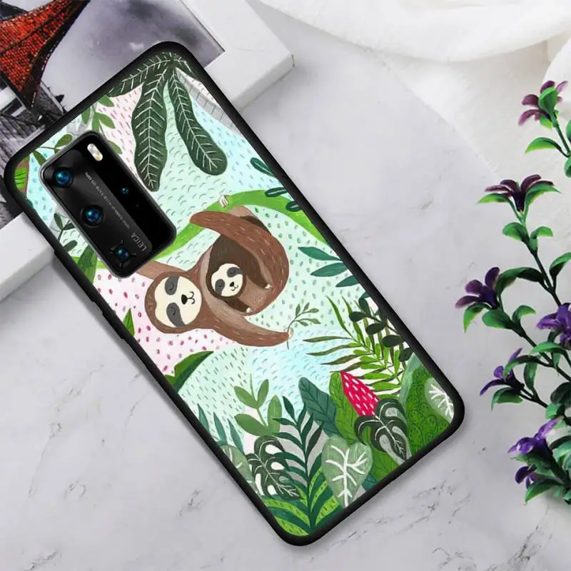 

Sloth Cute Animals Phone Case For Huawei P9 P10 P20 P30 P40 Novi Lite Pro Smart Fundas Cover