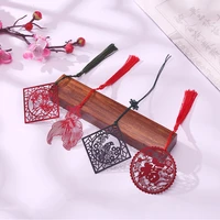 2pc creative window grilles paper cut bookmark decor accessories book mark page folder student office school supplies stationery