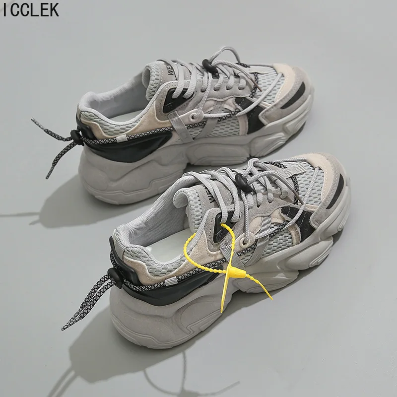 

2022 New Spring Chunky Sneakers Women Shoes Thick Bottom Sneaker Breathable Flats Woman Casual Shoe