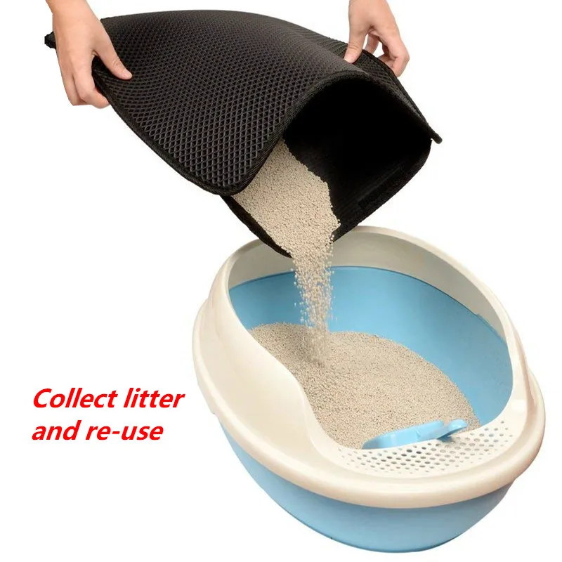 Водонепроницаемый поднос для кошачьего туалета двухслойный коврик из ЭВА