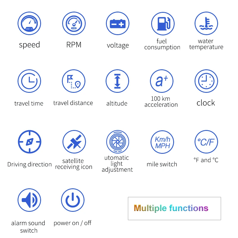 HUD Head Up HD Display Car Digital GPS OBD2 Speedometer Overspeed Tired Warning | Автомобили и мотоциклы