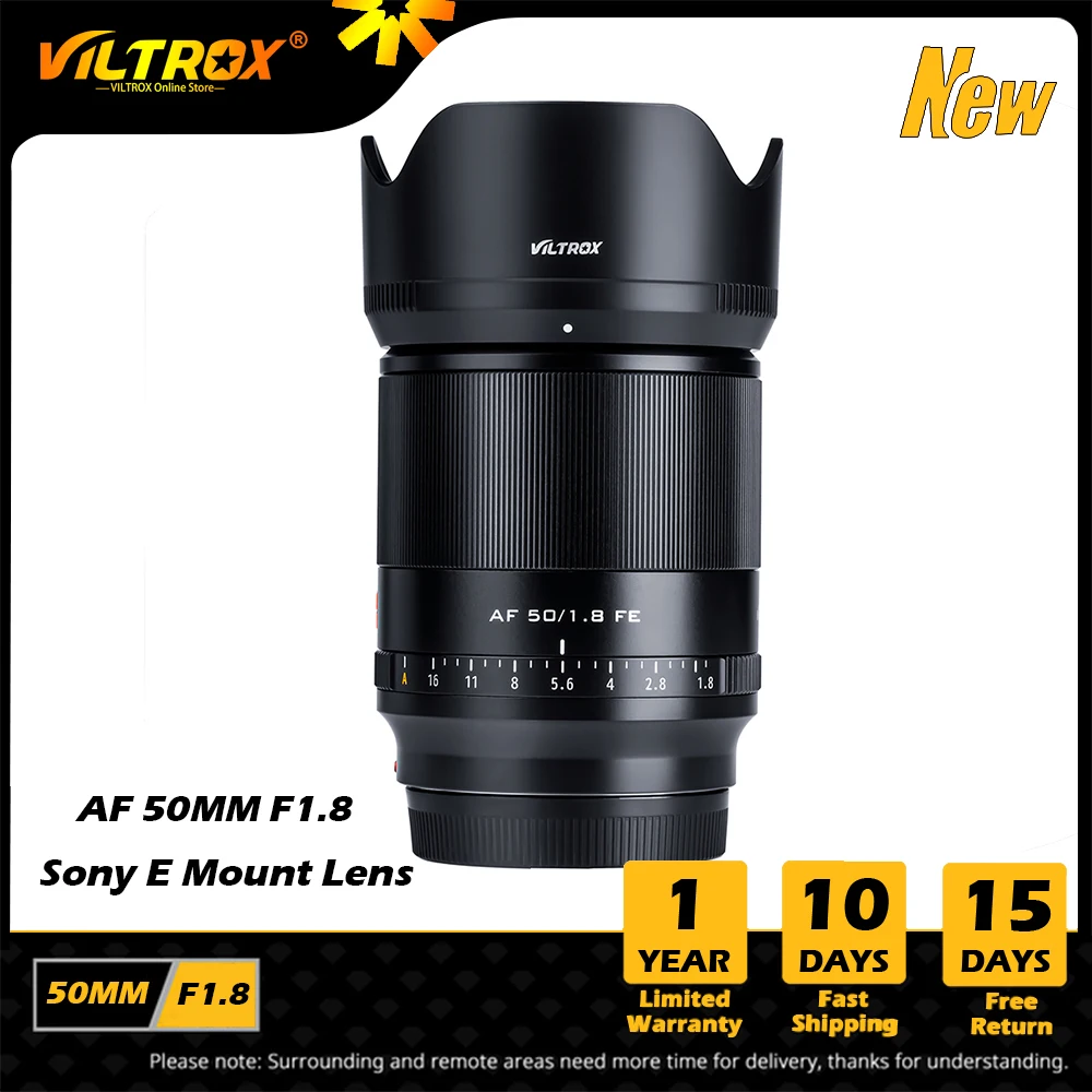 Viltrox 50mm F1.8 Sony Lens Auto Focus Full Frame Lens Large Aperture Portrait Lens for Sony E Mount A7II A9II A6000 Camera Lens