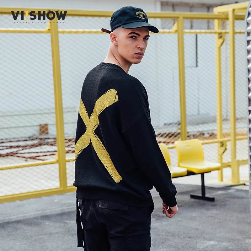 Мужской свитер VIISHOW, модная брендовая одежда, мужские свитера, джемпер с принтом, мужской вязаный свитер, пуловер, мужская повседневная трикотажная одежда с круглым вырезом