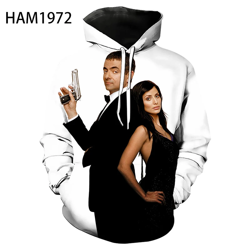 Новинка Классическая Толстовка Rowan Atkinson с забавным 3D принтом свитшот для мужчин и