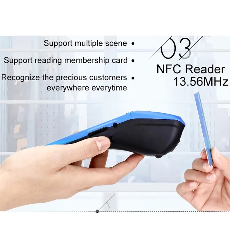 Портативный Pos-терминал PDA Android 8 1 с Bluetooth термочековый принтер для штрих-кодов sanner