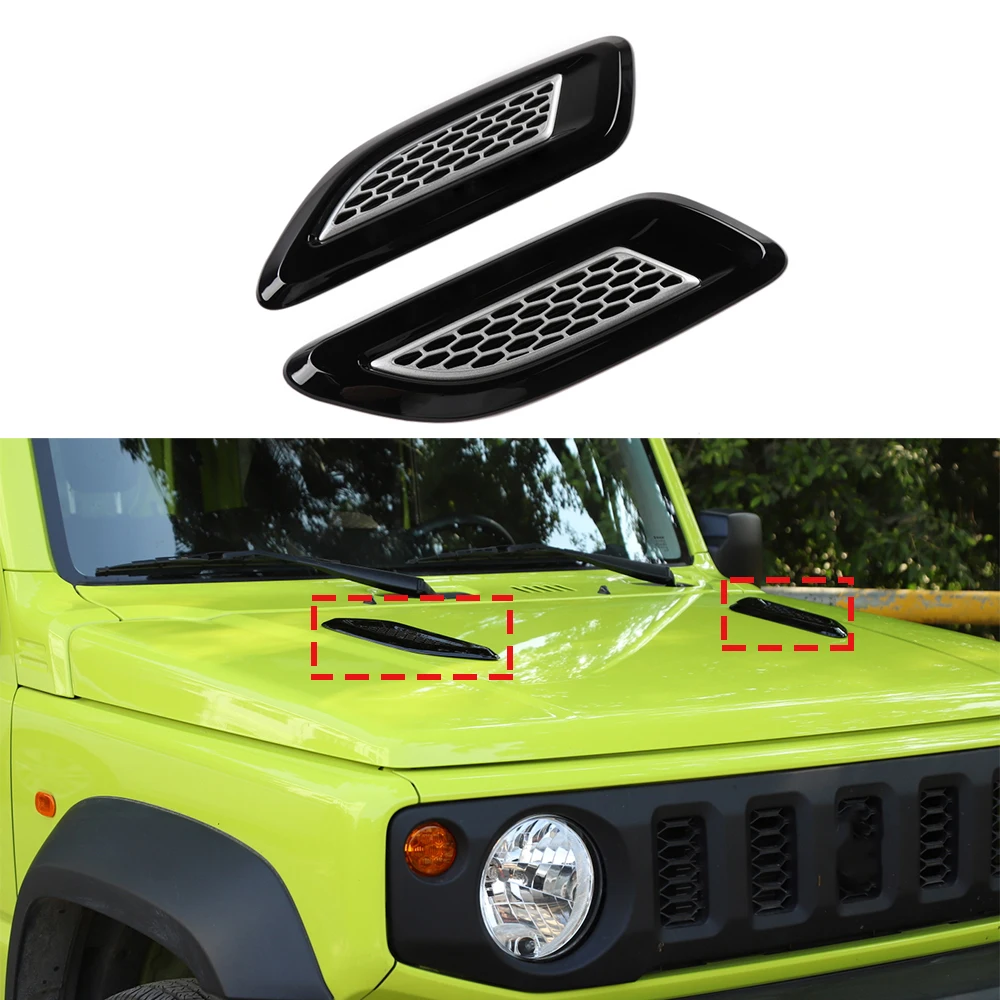 

Автомобильный передний капот двигателя вентиляционное отверстие декоративная крышка отделка стикер для Suzuki Jimny 2019 2020 2021 2022 аксессуары ABS черный