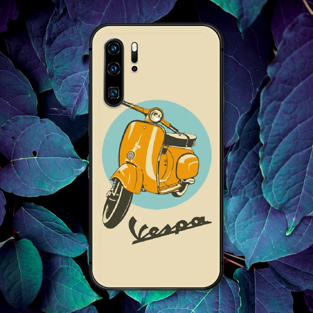 

Vespa Scooter Phone Case For Huawei P Mate Smart 10 20 30 40 Lite Z 2019 Pro black Etui Pretty Waterproof 3D Prime Trend Funda