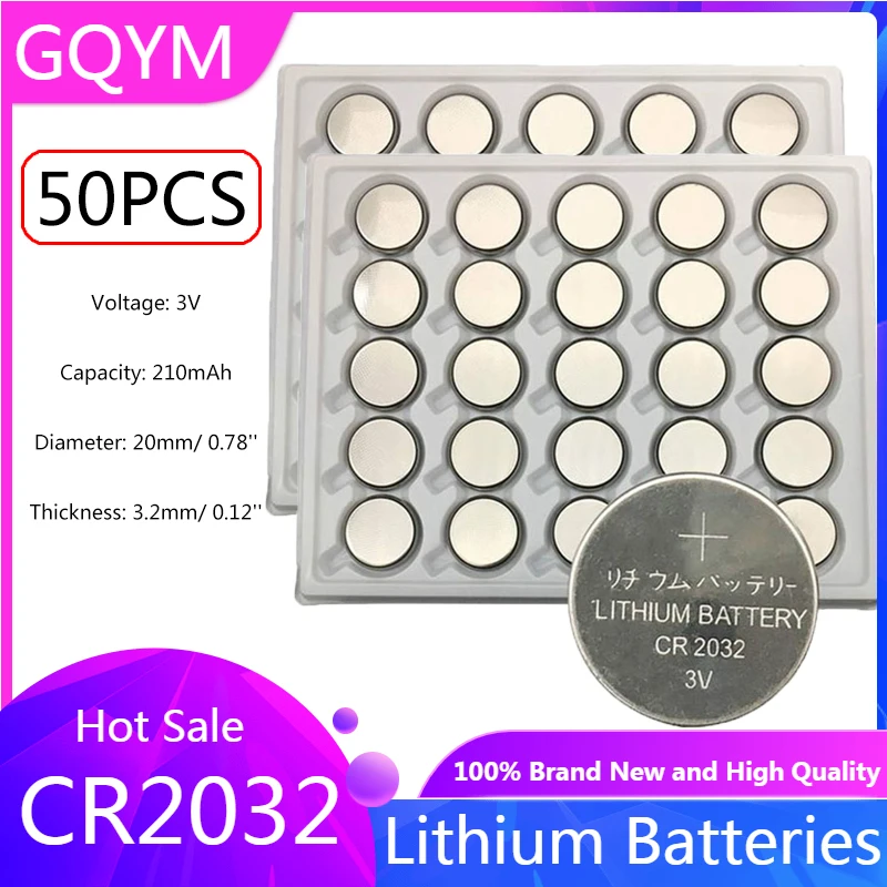 

50Pcs CR2032 3V Button-Cell Battery Lithium Batteries Supplier Direct Selling