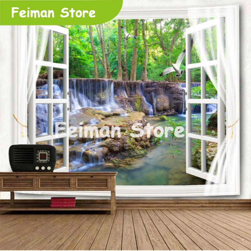 Красивый настенный гобелен ЛЕС красивый водопад Hd пейзаж пляжное полотенце