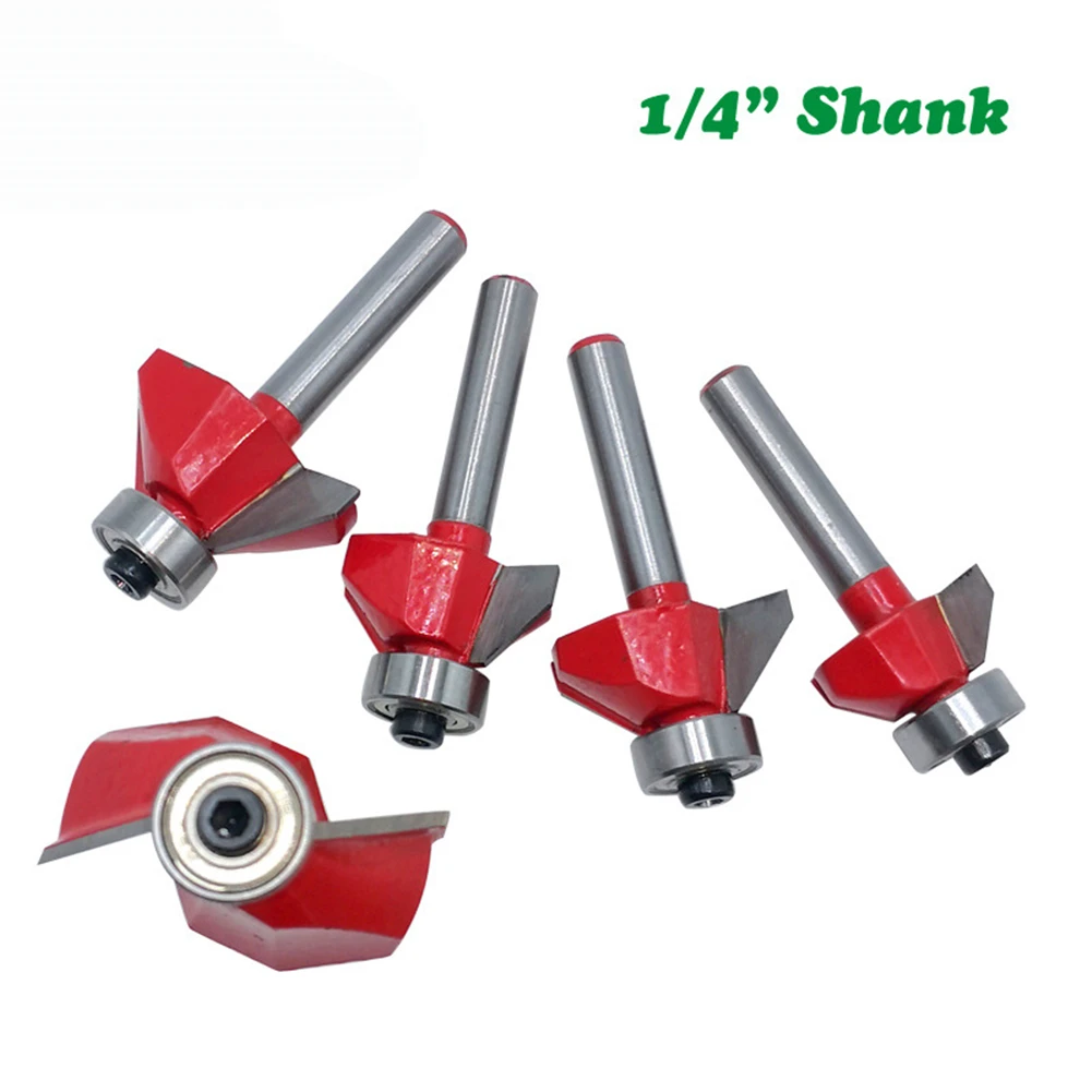 1/4 дюйма деревообрабатывающие фрезерные инструменты хвостовик 45 градусов фаски