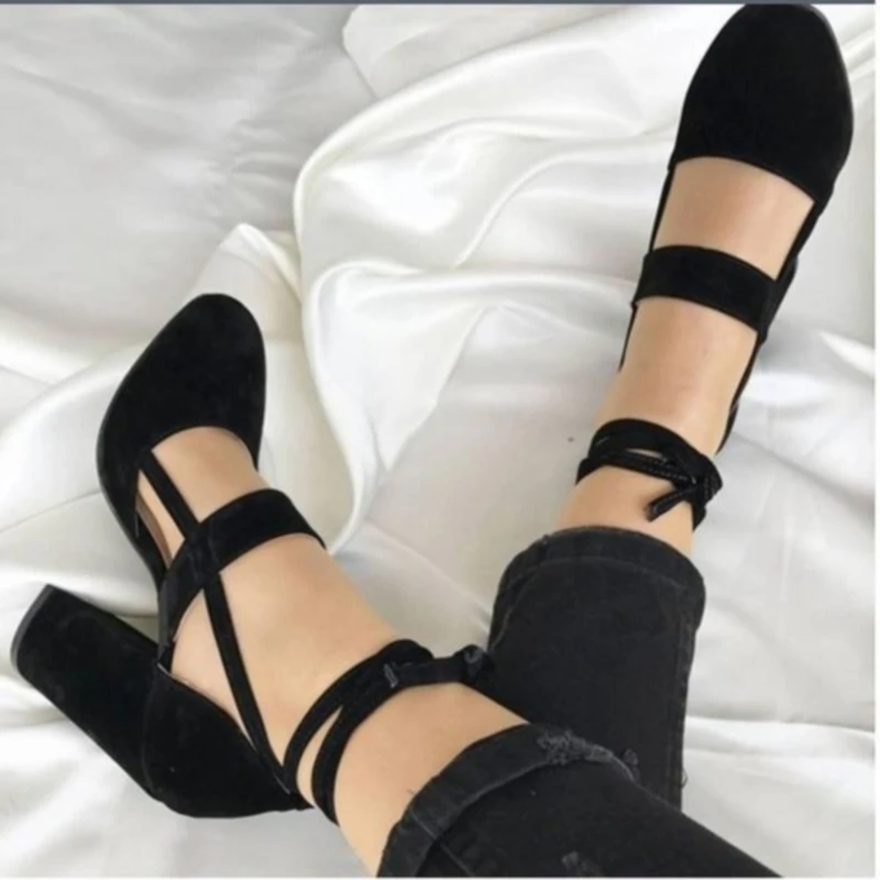 

Women Pumps Plus Size 35-43 Women Heels Chaussures Femme Gladiator Summer High Heels For Party Wedding Shoes Women Thick Heels