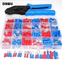 280320pcs spade terminals insulated cable connector electrical wire assorted crimp butt ring fork set ring lugs rolled plier sn