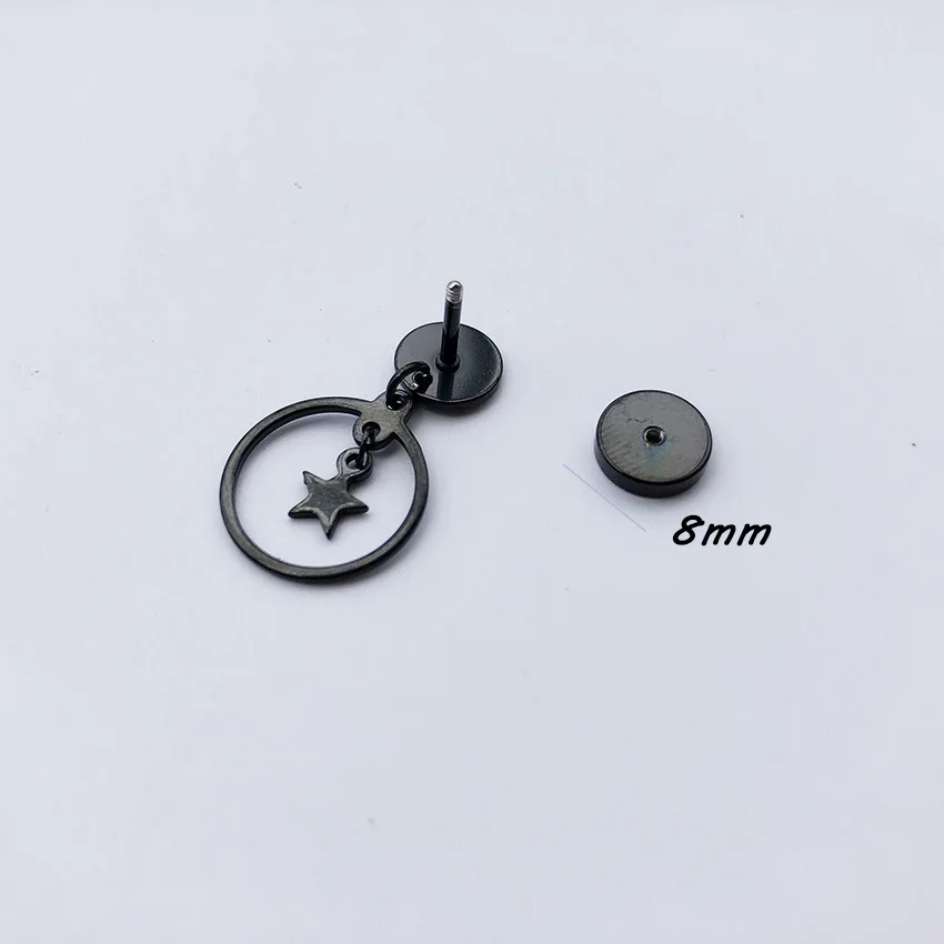 

Classic Creative Fashion Stainless Steel Barbell Round Pentagram Geometric Figure Earrings Simple Men's Fashion Earrings Jewelry