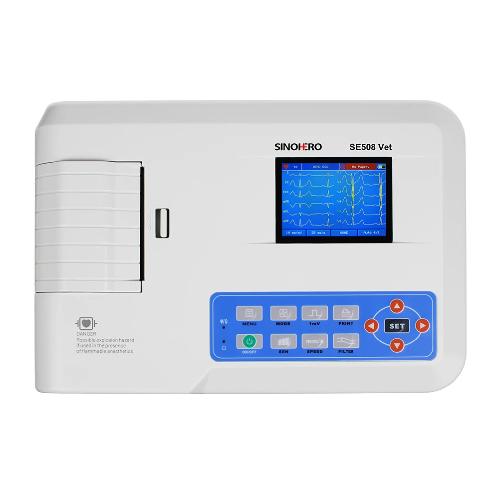 

SINOHERO SE508-VET veterinary medicine animal ekg machine 3 channel 12 lead veterinary portable ecg machine
