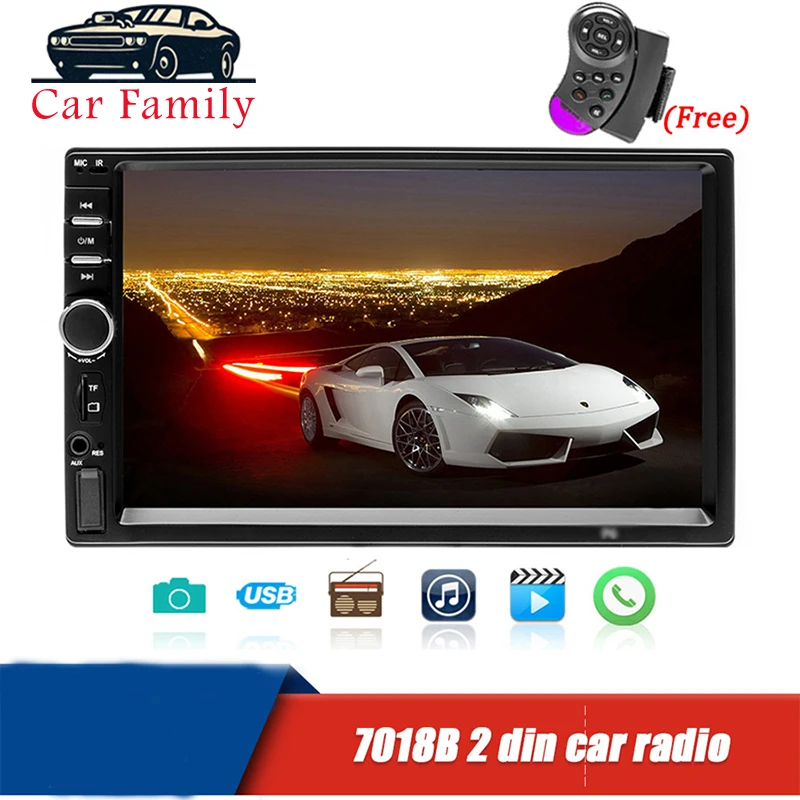 Автомобильный Семья 7 ''автомобильный радиоприемник 2 Din Bluetooth Сенсорный Экран