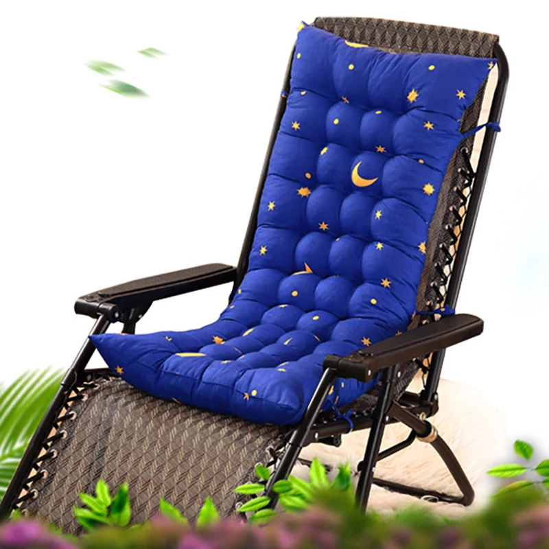 

Recliner Thick Long Seat Cushion With Ties Non-Slip Chaise Lounge Cushions Outdoor Garden Chair Cushion Soft Office Tatami Mat