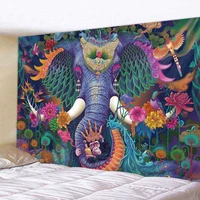 indian elephant tapestry mandala wall hanging bohemian psychedelic aesthetics room decoration yoga mat beach mat sofa bed sheet