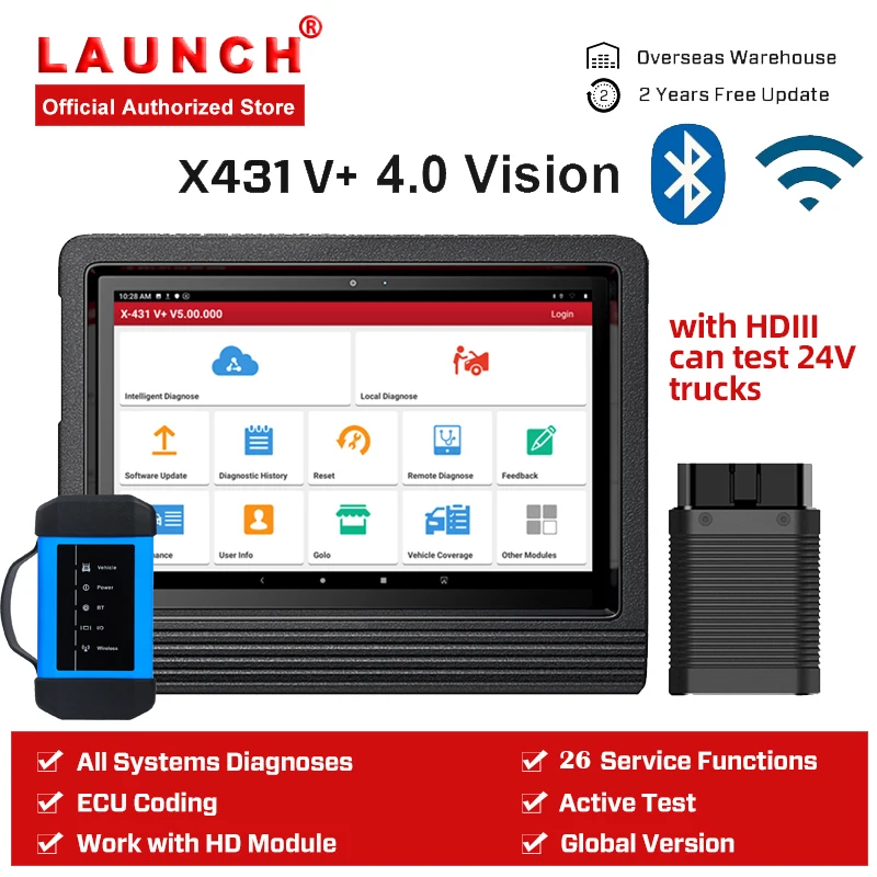 Диагностический сканер Launch X431 V + автомобильный диагностический прибор с