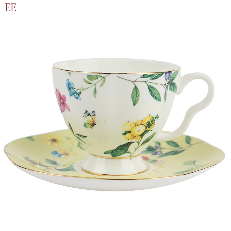 Костяной фарфор чайная чашка блюдце набор керамический Королевский эспрессо