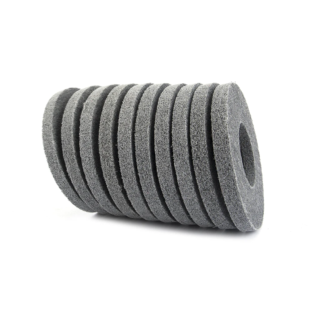 4,5 Zoll 125mm 5 Zoll Nylonfaser-Poliers cheibe Vlies-Schleif scheibe 7/8mm Bohrung "Schleif poliers cheibe für Metall – Detail 5