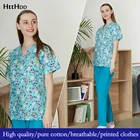 Одежда для работы в ветеринарии, топ с коротким рукавом, с принтом на тему собак, медицинский комплект, синий зоомагазин, Рабочая Униформа, чистая скраб-одежда, аксессуары для медсестер