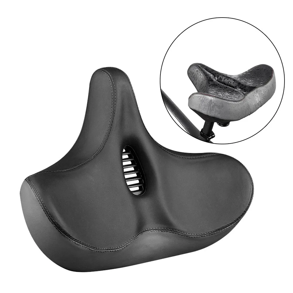

Wide Large Bicycle Saddle Comfort PU Surface Soft Pad Mountain Bike Saddle Seat Waterproof Shockproof Cycling MTB Saddle Parts