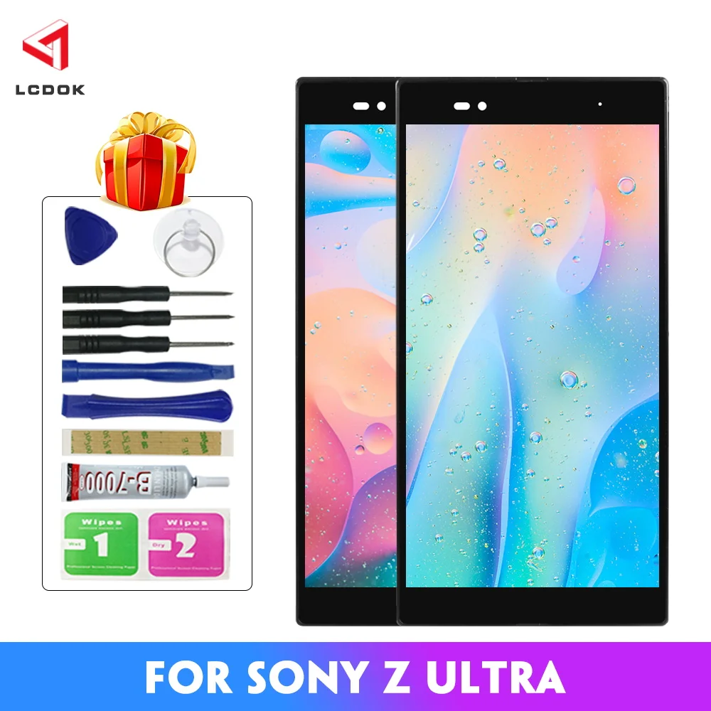 ЖК дисплей для Sony Xperia Z Ultra XL39h XL39 C6833 сенсорный экран с цифровым преобразователем в