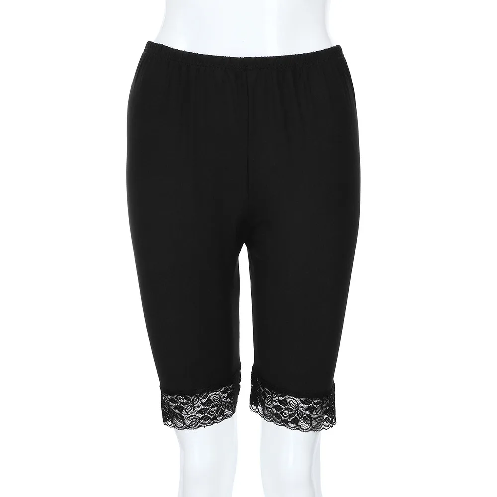 Летние шорты с высокой талией, женские сексуальные кружевные шорты, спортивные штаны для женщин размера плюс, эластичные спортивные шорты, женская одежда#606