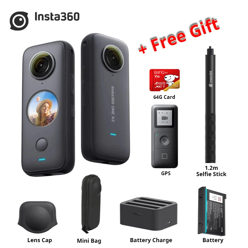 Спортивная панорамная Экшн камера Insta360 One X2 Insta 360 5 7 K видео 10 м Водонепроницаемая