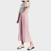 top selling product in 2020 large size women pants summer chiffon wide leg pants high waist casual pants factory outlet 177